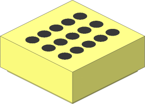 Tile  1 x  1 with 15 Metallic Silver Dots Pattern