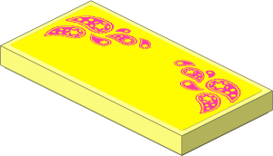 Tile  2 x  4 with Magenta Paisley Shooting Stars on Yellow Background Sticker