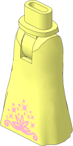 Figure Friends Hips and Legs with Full Length Skirt with Swirling Floral Design and Stardust Pattern
