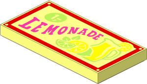 Tile  2 x  4 with "LEMONADE" Pattern