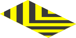 Sticker  1.1 x  1.9 with 4 Danger Stripes Chevron