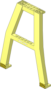 Support Crane Stand Double with Two White Opposing Direction Arrows and Danger Stripes Stickers