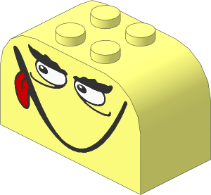 Brick  2 x  4 x  2 with Curved Top with Tongue, Monster Eyes and Large Smile Pattern