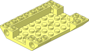 Slope Brick 45 6 x 8 Double Inverted with Open Centre and 4 Holes and Cutout on One Side