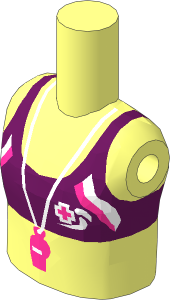 Figure Friends Girl Torso with Blue Bikini Top With Whistle Pattern