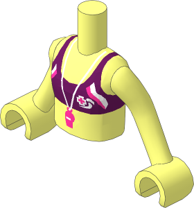 Figure Friends Girl Torso with Arms with Blue Bikini Top With Whistle Pattern