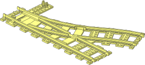 Train Track 6 Studs Wide Switch Point Right with Underside Cover Plate