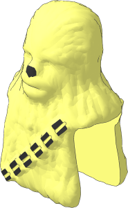 Minifig Head Wookiee with Silver Bandolier / Black Nose Pattern
