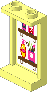 Panel  1 x  2 x  3 Reinforced with Toiletries on Shelves Sticker