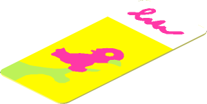 Sticker  1.8 x  0.8 with Magenta Bird on Lime Branch