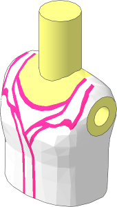 Figure Friends Girl Torso with White Plaid Button Top over Lavender Shirt Pattern