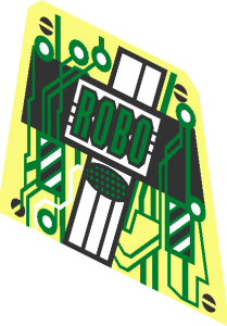 ~Minifig Torso with Gold Circuitry and Roboforce Logo Pattern - Common Geometry
