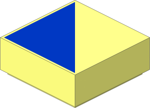 Tile  1 x  1 with Blue Triangle Pattern