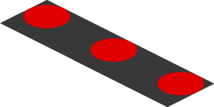 ~3 Red Dots on Black Background