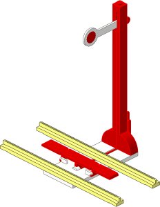 Train Track  4.5V Straight Tapered with Signal Red/White (Stop)