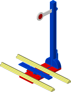 Train Track  4.5V Straight Tapered with Signal Blue/Red (Stop)