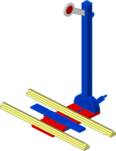 Train Track  4.5V Straight Tapered w/ Signal Blue/Red (Proceed)