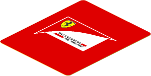 Sticker  2.2 x  1.8 with Small Scuderia Ferrari Logo on Red Background