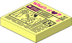 Tile  2 x  2 with Newspaper "What's at Heart?" Pattern