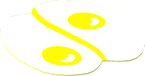 Sticker  1.3 x  1.4 Irregular with Two Fried Eggs