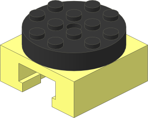 Turntable  4 x  4 x  2 Locking with Grooved Base and Black Top (Complete)