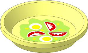 Figure Friends Dish Round  2.7 x  2.7 with Salad Sticker