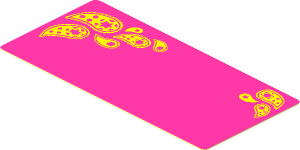 Sticker  1.8 x  3.8 with Yellow Paisley Shooting Stars on Magenta Background Left