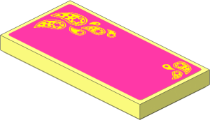 Tile  2 x  4 with Yellow Paisley Shooting Stars on Magenta Background Left Sticker