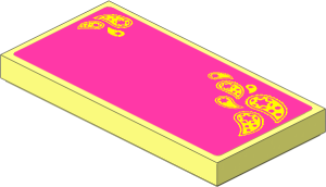 Tile  2 x  4 with Yellow Paisley Shooting Stars on Magenta Background Right Sticker