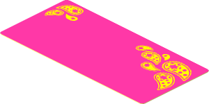 Sticker  1.8 x  3.8 with Yellow Paisley Shooting Stars on Magenta Background Right