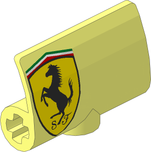 Technic Panel Curved  3 x  2 x  1 with Ferrari Logo Left Pattern