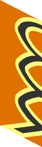 ~Black Egypt Hieroglyph Letter H on Dark Orange (Gardiner V28, Twisted Wick) - Half