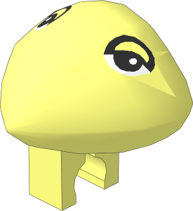 Minifig Martian Head with Clip with Eyes Plain Pattern