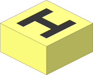 Modulex Tile  2 x  2 with Bottom Stud with "H" Pattern