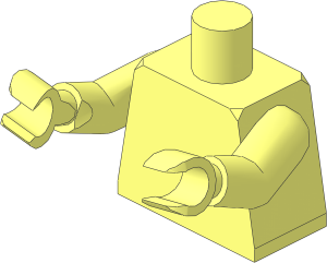 Minifig Torso with Arms with Integral Hand (Up Position)