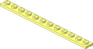 Modulex Plate  1 x 12 with Centre Groove
