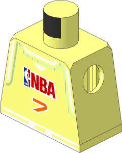 Minifig Torso with Arm Locking Notches with NBA Team Violet # 7 Pattern