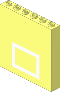 Brick  1 x  6 x  5 with Basketball Backboard Pattern