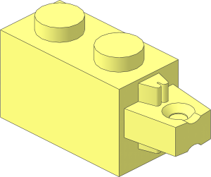 Hinge Brick  1 x  2 Locking with Single Finger On End Horizontal