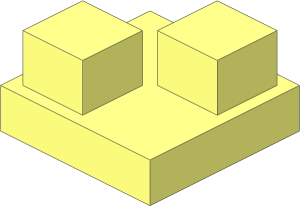 Modulex Tile  2 x  2 with 2 Diagonal Cubes