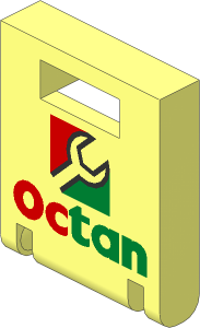 Container Box  2 x  2 x  2 Door with Wrench and Red and Green "Octan" Text Pattern