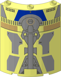 Panel  4 x  4 x  6 Corner Round with SW Escape Pod Pattern