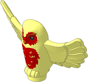 Animal Owl with Spread Wings with Orange Beak and Eyebrows and Medium Nougat Rippled Chest Feathers Pattern