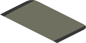 ~Sticker  0.8 x  2.4 with Orange Quad inside Black Trapezoid on Transparent Background - First Face