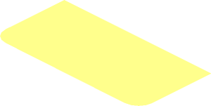 ~Sticker  0.8 x  2.4 with Orange Quad inside Black Trapezoid on Transparent Background - Fifth Face