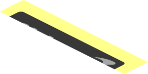 ~Sticker  1.9 x  1.8 with Black McLaren Logo and Black Triangles and Grey Trapezoid Background - Fifth Face