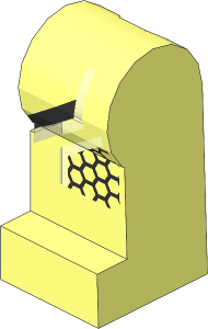 Minifig Leg Left with Racing Suit with Orange Lines and Silver Hexagons Pattern