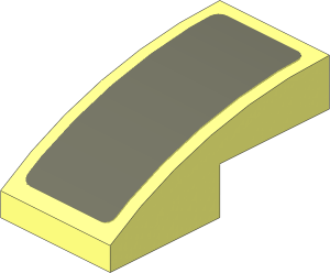 Slope Brick Curved  2 x  1 with Grey Face Sticker