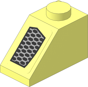 Slope Brick 45  2 x  1 with Black Air Vent on Transparent Background Left Sticker