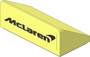 Slope Brick 31  1 x  2 x  0.667 with Silver McLaren Logo on Transparent Background Sticker